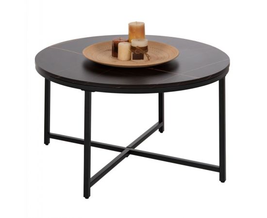 ΤΡΑΠΕΖΙ ΣΑΛΟΝΙΟΥ HM9420.03 BLACK MARBLE ΜΕΛΑΜΙΝΗ-ΜΑΥΡΗ ΜΕΤΑΛΛΙΚΗ ΒΑΣΗ Φ80x48,5Yεκ. - ΤΡΑΠΕΖΑΚΙΑ ΣΑΛΟΝΙΟΥ στο Milonadakis.gr