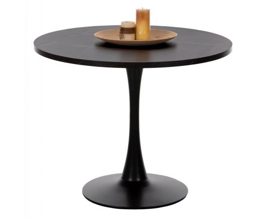 ΤΡΑΠΕΖΙ ΤΡΑΠΕΖΑΡΙΑΣ ROLLO HM9421.02 ΣΤΡΟΓΓΥΛΟ BLACK MARBLE Φ90x74 εκ. - ΤΡΑΠΕΖΙΑ ΚΟΥΖΙΝΑΣ στο Milonadakis.gr