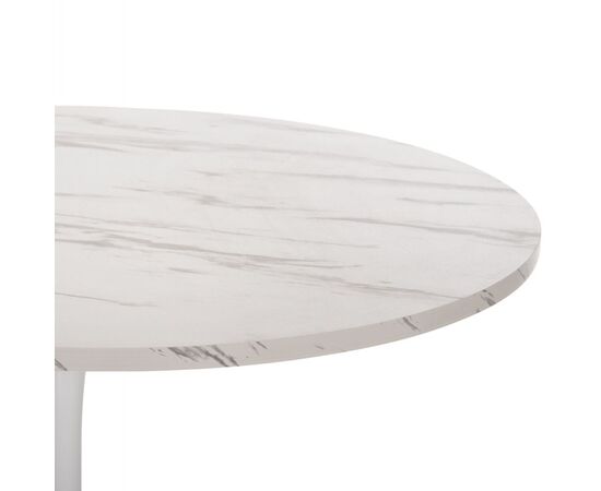 ΤΡΑΠΕΖΙ ΤΡΑΠΕΖΑΡΙΑΣ ROLLO HM9422.01 ΣΤΡΟΓΓΥΛΟ WHITE MARBLE Φ120x74Yεκ. - ΤΡΑΠΕΖΙΑ ΚΟΥΖΙΝΑΣ στο Milonadakis.gr