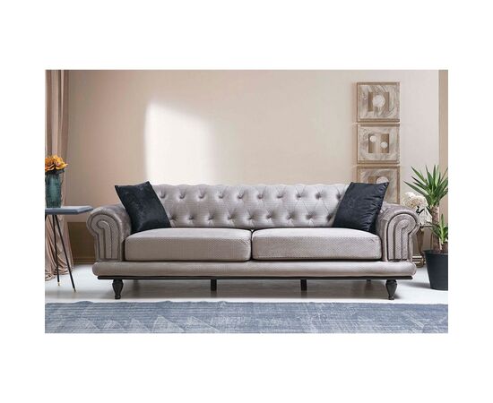 Καναπές 3θέσιος PWF-0522 pakoworld ύφασμα γκρι-μαύρο 230x95x78εκ - ΚΑΡΕΚΛΕΣ ΓΡΑΦΕΙΟΥ στο Milonadakis.gr