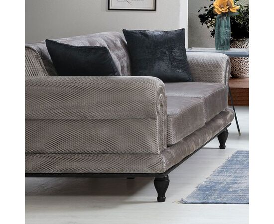 Καναπές 3θέσιος PWF-0522 pakoworld ύφασμα γκρι-μαύρο 230x95x78εκ - ΚΑΡΕΚΛΕΣ ΓΡΑΦΕΙΟΥ στο Milonadakis.gr