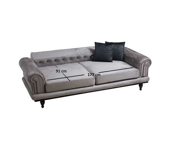 Καναπές 3θέσιος PWF-0522 pakoworld ύφασμα γκρι-μαύρο 230x95x78εκ - ΚΑΡΕΚΛΕΣ ΓΡΑΦΕΙΟΥ στο Milonadakis.gr