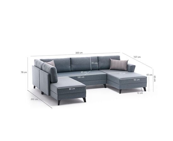 Πολυμορφικός καναπές κρεβάτι PWF-0536 pakoworld ύφασμα κρεμ 300x202x78εκ - ΚΑΡΕΚΛΕΣ ΓΡΑΦΕΙΟΥ στο Milonadakis.gr