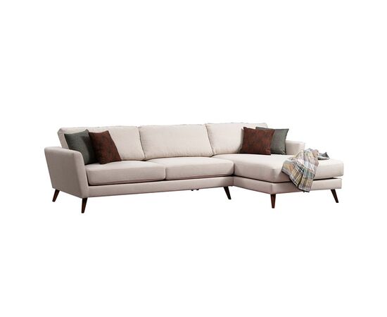 Γωνιακός καναπές κρεβάτι PWF-0526 pakoworld αριστερή γωνία ύφασμα μπεζ-καρυδί 303x168x85εκ - ΚΑΡΕΚΛΕΣ ΓΡΑΦΕΙΟΥ στο Milonadakis.gr