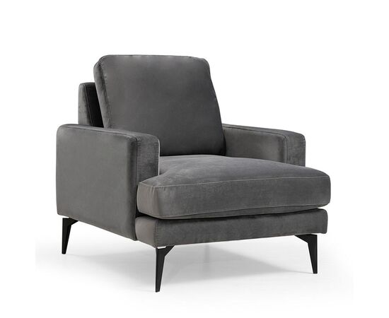 Πολυθρόνα Καναπές 3θέσιος Fortune  pakoworld βελούδο ανθρακί-μαύρο 80x90x88εκ - ΚΑΡΕΚΛΕΣ ΓΡΑΦΕΙΟΥ στο Milonadakis.gr