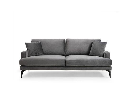 Καναπές 3θέσιος Fortune pakoworld βελούδο ανθρακί-μαύρο 205x90x88εκ - ΚΑΡΕΚΛΕΣ ΓΡΑΦΕΙΟΥ στο Milonadakis.gr