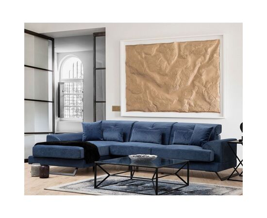 Γωνιακός καναπές PWF-0575 pakoworld δεξιά γωνία ύφασμα μπλε 308/190x92εκ - ΚΑΝΑΠΕΔΕΣ-ΣΑΛΟΝΙΑ στο Milonadakis.gr