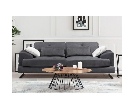 Καναπές 3θέσιος PWF-0508 pakoworld ύφασμα ανθρακί-μαύρο 225x79x92εκ - ΚΑΡΕΚΛΕΣ ΓΡΑΦΕΙΟΥ στο Milonadakis.gr