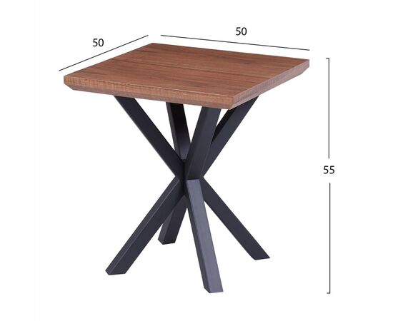 ΒΟΗΘΗΤΙΚΟ ΤΡΑΠΕΖΑΚΙ ΣΑΛΟΝΙΟΥ HM9471.02 MDF ΜΕ ΚΑΠΛΑΜΑ ΑΠΟ ΞΥΛΟ ΚΑΡΥΔΙΑΣ-ΜΕΤΑΛ.ΒΑΣΗ 50x50x58Υεκ. - ΒΟΗΘΗΤΙΚΑ ΤΡΑΠΕΖΑΚΙΑ στο Milonadakis.gr