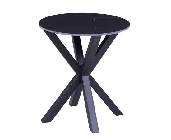 ΒΟΗΘΗΤΙΚΟ ΤΡΑΠΕΖΑΚΙ ΣΤΡΟΓΓΥΛΟ HM9473.04 BLACK MARBLE ΕΠΙΦΑΝΕΙΑ ΜΑΥΡΗ ΒΑΣΗ Φ50x55Yεκ. - ΒΟΗΘΗΤΙΚΑ ΤΡΑΠΕΖΑΚΙΑ στο Milonadakis.gr