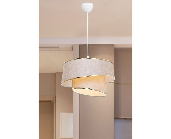 Φωτιστικό οροφής μονόφωτο PWL-1127 pakoworld Ε27 μπεζ-χρυσό-λευκό Φ32.5x65εκ - ΚΑΡΕΚΛΕΣ - ΠΟΛΥΘΡΟΝΕΣ ΕΣ. στο Milonadakis.gr