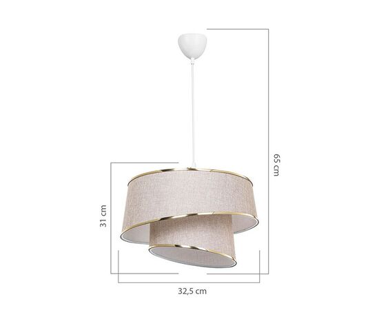 Φωτιστικό οροφής μονόφωτο PWL-1127 pakoworld Ε27 μπεζ-χρυσό-λευκό Φ32.5x65εκ - ΚΑΡΕΚΛΕΣ - ΠΟΛΥΘΡΟΝΕΣ ΕΣ. στο Milonadakis.gr