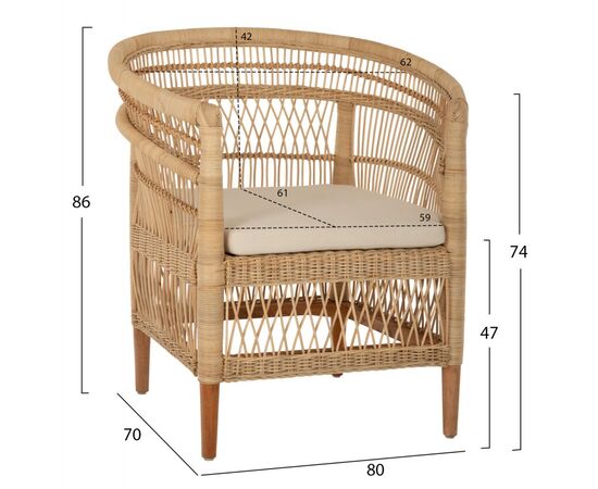 ΠΟΛΥΘΡΟΝΑ MALAWI HM9635.04 ΞΥΛΟ ΜΑΟΝΙ ΕΠΕΝΔΥΣΗ RATTAN ΛΕΥΚΟ ΜΑΞΙΛΑΡΙ ΚΑΘΙΣΜΑΤΟΣ 80x70x86Υεκ. - ΚΑΡΕΚΛΕΣ - ΠΟΛΥΘΡΟΝΕΣ στο Milonadakis.gr