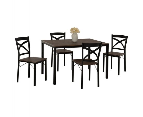 ΣΕΤ ΤΡΑΠΕΖΑΡΙΑΣ GOOSE 5ΤΜΧ HM9530.01 MDF ΚΑΡΥΔΙ-ΜΕΤΑΛΛΟ ΜΑΥΡΟ 120x80x75Yεκ. - ΤΡΑΠΕΖΑΡΙΕΣ στο Milonadakis.gr