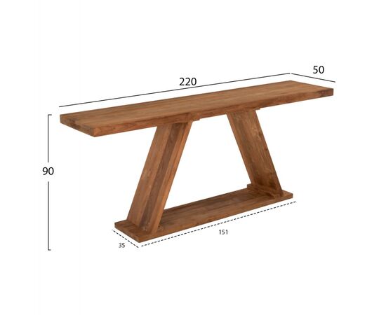 ΚΟΝΣΟΛΑ ΑΠΟ ΞΥΛΟ ΤΕΑΚ ΦΥΣΙΚΟ ΧΡΩΜΑ HM9555 220x50x90Υεκ. - ΜΠΟΥΦΕΔΕΣ-ΚΟΝΣΟΛΕΣ στο Milonadakis.gr