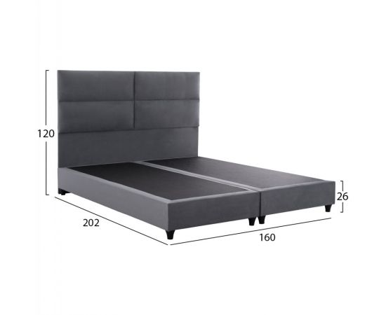 ΚΡΕΒΑΤΙ MILO ΑΠΟ ΓΚΡΙ ΒΕΛΟΥΔΟ HM616.10 ΓΙΑ ΣΤΡΩΜΑ 160x200 EK. - ΚΡΕΒΑΤΙΑ στο Milonadakis.gr