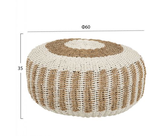 ΠΟΥΦ ΣΚΑΜΠΟ SARONI HM7851.01 SEAGRASS ΣΕ ΦΥΣΙΚΟ-ΛΕΥΚΟ ΧΡΩΜΑ Φ60x35Yεκ. - ΠΟΥΦ - ΣΚΑΜΠΟ - ΜΠΑΟΥΛΟ στο Milonadakis.gr