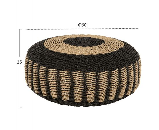 ΠΟΥΦ ΣΚΑΜΠΟ SARONI HM7851.02 SEAGRASS ΣΕ ΦΥΣΙΚΟ-ΜΑΥΡΟ ΧΡΩΜΑ Φ60x35Yεκ. - ΠΟΥΦ - ΣΚΑΜΠΟ - ΜΠΑΟΥΛΟ στο Milonadakis.gr