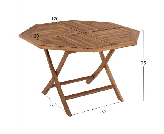 ΤΡΑΠΕΖΙ ΠΟΛΥΓΩΝΟ KENDALL ΠΤΥΣΣΟΜΕΝΟ HM9545 TEAK ΣΕ ΦΥΣΙΚΟ ΧΡΩΜΑ 120x120x75Yεκ. - ΤΡΑΠΕΖΙΑ ΕΞ. ΧΩΡΟΥ στο Milonadakis.gr