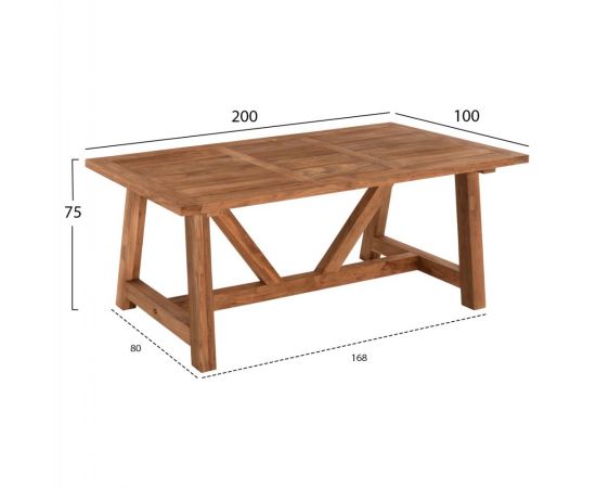 ΤΡΑΠΕΖΙ ΤΡΑΠΕΖΑΡΙΑΣ HM7922 PLUTON RECYCLED TEAK ΣΕ ΦΥΣΙΚΟ ΧΡΩΜΑ 200X100X75Yεκ. - ΤΡΑΠΕΖΙΑ ΚΟΥΖΙΝΑΣ στο Milonadakis.gr