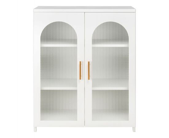 ΜΕΤΑΛΛΙΚΟ ΝΤΟΥΛΑΠΙ ΒΙΤΡΙΝΑ CARIL HM9571.02 ΛΕΥΚΟ 80x37-40x102Yεκ. - ΒΙΤΡΙΝΕΣ στο Milonadakis.gr