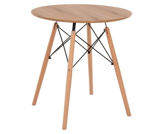 ΤΡΑΠΕΖΙ MINIMAL ΣΤΡΟΓΓΥΛΟ HM0059.04 MDF ΣΕ ΦΥΣΙΚΟ-ΠΟΔΙΑ ΟΞΙΑΣ ΦΥΣΙΚΟ Φ80Χ72Υεκ. - ΤΡΑΠΕΖΙΑ ΚΟΥΖΙΝΑΣ στο Milonadakis.gr