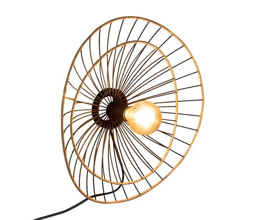 Φωτιστικό τοίχου-απλίκα Alara pakoworld E27 40W χρυσό-μαύρο Φ45x11εκ - ΕΠΙΤΡΑΠΕΖΙΑ ΦΩΤΙΣΤΙΚΑ στο Milonadakis.gr