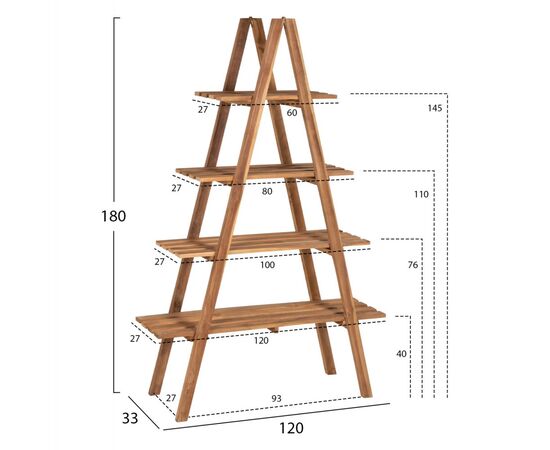 ΒΙΒΛΙΟΘΗΚΗ STAM HM7895 TEAK ΞΥΛΟ ΣΕ ΦΥΣΙΚΟ ΧΡΩΜΑ 120x33x180Y εκ. - ΒΙΤΡΙΝΕΣ στο Milonadakis.gr