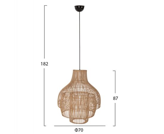 ΦΩΤΙΣΤΙΚΟ ΟΡΟΦΗΣ ΚΡΕΜΑΣΤΟ HM7857 RATTAN ΣΕ ΦΥΣΙΚΟ ΧΡΩΜΑ ΜΕ ΤΡΙΑ ΣΧΗΜΑΤΑ Φ70Χ182Υεκ - ΦΩΤΙΣΤΙΚΑ ΟΡΟΦΗΣ στο Milonadakis.gr