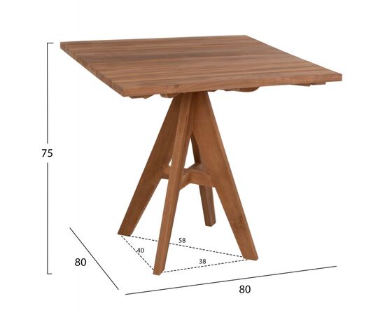 ΤΡΑΠΕΖΙ HM9622 LEO ΤΕΤΡΑΓΩΝΟ ΞΥΛΟ ΤΕΑΚ 80x80x75Y εκ. - ΤΡΑΠΕΖΙΑ ΕΞ. ΧΩΡΟΥ στο Milonadakis.gr