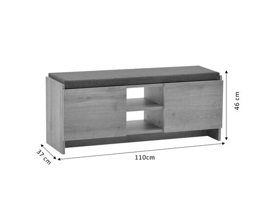 Έπιπλο εισόδου σκαμπό-παπουτσοθήκη Zulla pakoworld 10 ζεύγων sonoma 110x37x46εκ - ΝΤΟΥΛΑΠΙΑ - ΠΑΠΟΥΤΣΟΘΗΚΕΣ στο Milonadakis.gr