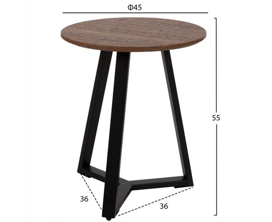 ΒΟΗΘΗΤΙΚΟ ΤΡΑΠΕΖΑΚΙ HM9587.04 MDF ΚΑΡΥΔΙ-ΜΑΥΡΗ ΜΕΤΑΛΛΙΚΗ ΒΑΣΗ Φ45x55Υεκ. - ΒΟΗΘΗΤΙΚΑ ΤΡΑΠΕΖΑΚΙΑ στο Milonadakis.gr