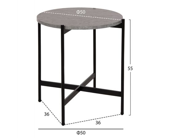 ΒΟΗΘΗΤΙΚΟ ΤΡΑΠΕΖΙ HM9589.02 MDF ΓΚΡΙ ΜΑΡΜΑΡΟ-ΜΑΥΡΗ ΜΕΤΑΛΛΙΚΗ ΒΑΣΗ Φ50x55Υεκ. - ΒΟΗΘΗΤΙΚΑ ΤΡΑΠΕΖΑΚΙΑ στο Milonadakis.gr