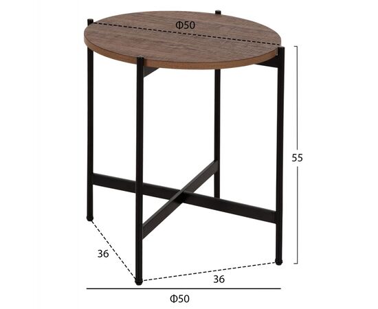 ΒΟΗΘΗΤΙΚΟ ΤΡΑΠΕΖΙ HM9589.04 MDF ΚΑΡΥΔΙ-ΜΑΥΡΗ ΜΕΤΑΛΛΙΚΗ ΒΑΣΗ Φ50x55Υεκ. - ΒΟΗΘΗΤΙΚΑ ΤΡΑΠΕΖΑΚΙΑ στο Milonadakis.gr