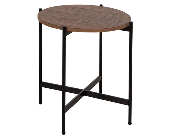 ΒΟΗΘΗΤΙΚΟ ΤΡΑΠΕΖΙ HM9589.04 MDF ΚΑΡΥΔΙ-ΜΑΥΡΗ ΜΕΤΑΛΛΙΚΗ ΒΑΣΗ Φ50x55Υεκ. - ΒΟΗΘΗΤΙΚΑ ΤΡΑΠΕΖΑΚΙΑ στο Milonadakis.gr