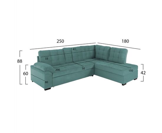 ΚΑΝΑΠΕΣ ΚΡΕΒΑΤΙ JADE HM3144.04R ΔΕΞΙΑ ΓΩΝΙΑ ΒΕΡΑΜΑΝ ΒΕΛΟΥΔΟ 250x80-180x73-88Υεκ. - ΚΑΝΑΠΕΔΕΣ-ΣΑΛΟΝΙΑ στο Milonadakis.gr