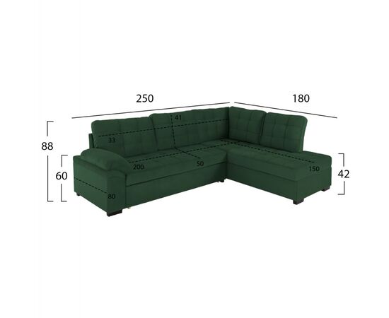 ΚΑΝΑΠΕΣ ΚΡΕΒΑΤΙ JADE HM3144.05R ΔΕΞΙΑ ΓΩΝΙΑ ΚΥΠΑΡΙΣΣΙ ΒΕΛΟΥΔΟ 250x80-180x73-88Υεκ. - ΚΑΝΑΠΕΔΕΣ-ΣΑΛΟΝΙΑ στο Milonadakis.gr