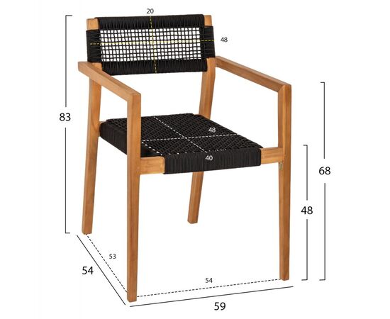 ΠΟΛΥΘΡΟΝΑ CHARLOTTE HM9637.02 ΞΥΛΟ TEAK ΦΥΣΙΚΟ & ΜΑΥΡΟ ΣΧΟΙΝΙ 59x54x83Y εκ. - ΚΑΡΕΚΛΕΣ - ΠΟΛΥΘΡΟΝΕΣ ΕΣ. στο Milonadakis.gr