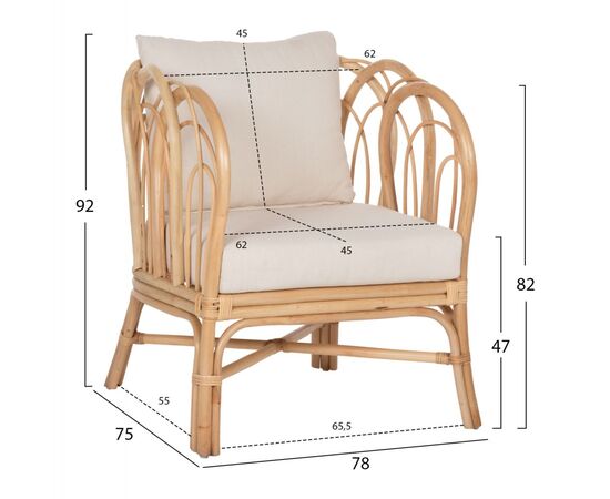 ΠΟΛΥΘΡΟΝΑ ESTOR HM9817 RATTAN ΣΕ ΦΥΣΙΚΟ-ΛΕΥΚΟ ΜΑΞΙΛΑΡΙ 78x75x92Υ εκ. - ΚΑΡΕΚΛΕΣ - ΠΟΛΥΘΡΟΝΕΣ στο Milonadakis.gr