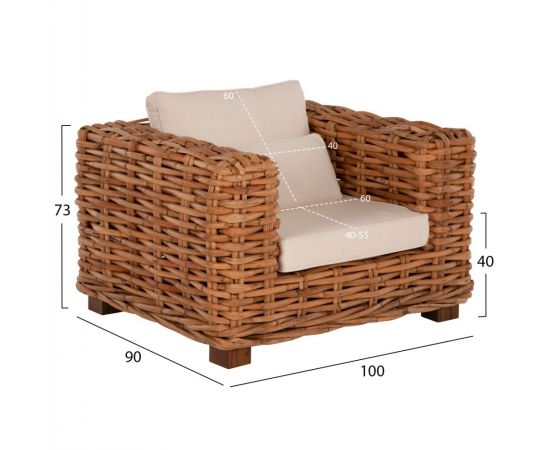 ΣΕΤ ΣΑΛΟΝΙ ΕΞ.ΧΩΡΟΥ TROPEL HM9656 4ΤΜΧ ΦΥΣΙΚΟ RATTAN-ΞΥΛΟ ΜΑΟΝΙ-ΛΕΥΚΑ ΜΑΞΙΛΑΡΙΑ - ΣΕΤ ΣΑΛΟΝΙΑ στο Milonadakis.gr