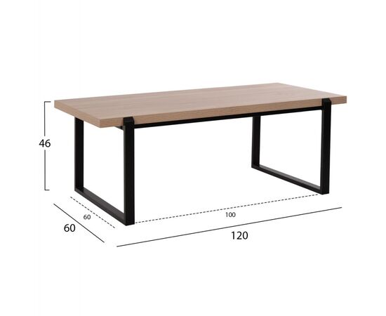 ΤΡΑΠΕΖΙ ΣΑΛΟΝΙΟΥ SHABEN HM9585.03 MDF SONOMA-ΜΑΥΡΗ ΜΕΤΑΛΛΙΚΗ ΒΑΣΗ 120x60X46Yεκ. - ΤΡΑΠΕΖΑΚΙΑ ΣΑΛΟΝΙΟΥ στο Milonadakis.gr