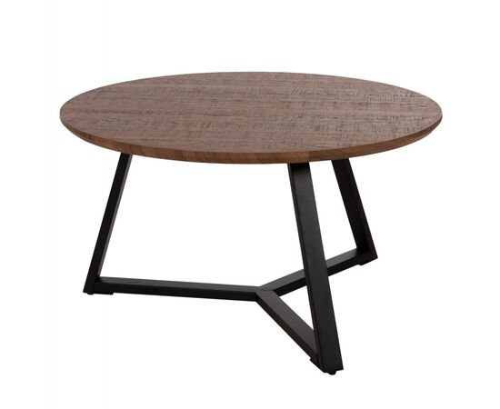 ΤΡΑΠΕΖΙ ΣΑΛΟΝΙΟΥ ΣΤΡΟΓΓΥΛΟ HM9586.04 MDF WALNUT-ΜΑΥΡΗ ΣΑΓΡΕ ΒΑΣΗ Φ80x42Υεκ. - ΤΡΑΠΕΖΑΚΙΑ ΣΑΛΟΝΙΟΥ στο Milonadakis.gr