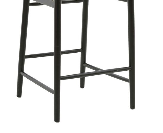 Σκαμπό μπαρ Wishbone pakoworld ξύλο οξιάς μαύρο-έδρα φυσικό σχοινί 53x54x107εκ - ΣΚΑΜΠΟ ΜΠΑΡ στο Milonadakis.gr