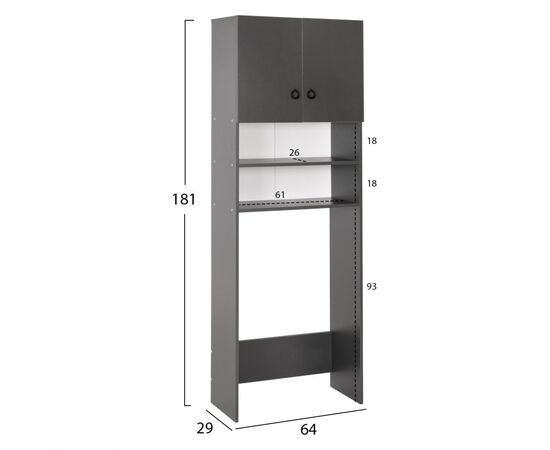 ΕΠΙΠΛΟ ΠΛΥΝΤΗΡΙΟΥ ΜΕ ΡΑΦΙΑ ΚΑΙ ΝΤΟΥΛΑΠΙ TERRY ΓΚΡΙ ΜΕΛΑΜΙΝΗ HM9122.13 64Χ29Χ181Υεκ. - ΝΤΟΥΛΑΠΙΑ - ΠΑΠΟΥΤΣΟΘΗΚΕΣ στο Milonadakis.gr