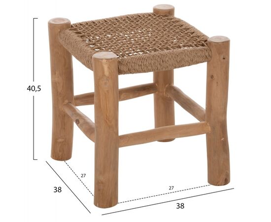 ΣΚΑΜΠΟ LONDER HM5987 ΞΥΛΟ ΤΕΑΚ ΚΑΙ ΣΥΝΘΕΤΙΚΟ RATTAN ΣΕ ΦΥΣΙΚΟ 38x38x40,5Υεκ. - ΣΚΑΜΠΩ στο Milonadakis.gr