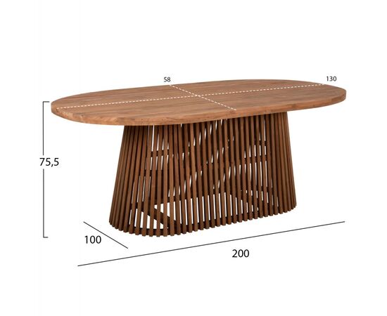 ΤΡΑΠΕΖΙ ΤΡΑΠΕΖΑΡΙΑΣ REMIK HM9835 RECYCLED ΤΕΑΚ ΣΕ ΦΥΣΙΚΟ 100x200x75,5Yεκ. TOP 4εκ. - ΤΡΑΠΕΖΙΑ ΚΟΥΖΙΝΑΣ στο Milonadakis.gr